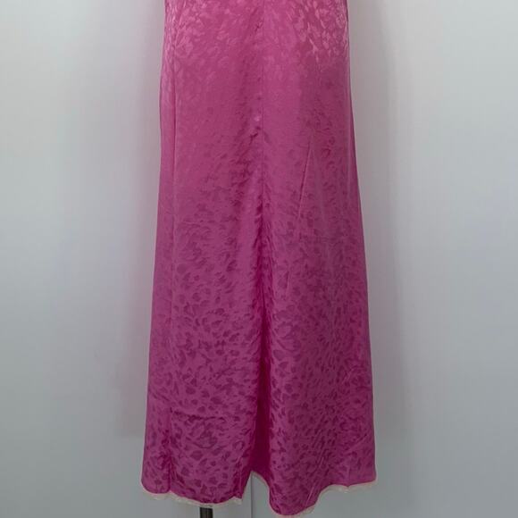 Zadig and Voltaire Risty Silk Slip Midi Dress in Pink with Lace Trim S - Picture 8 of 11